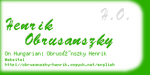 henrik obrusanszky business card
